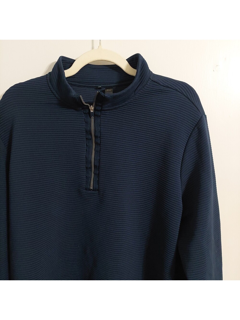 Adidas Navy Blue Pullover Sweater 1/4 Zip Size XL